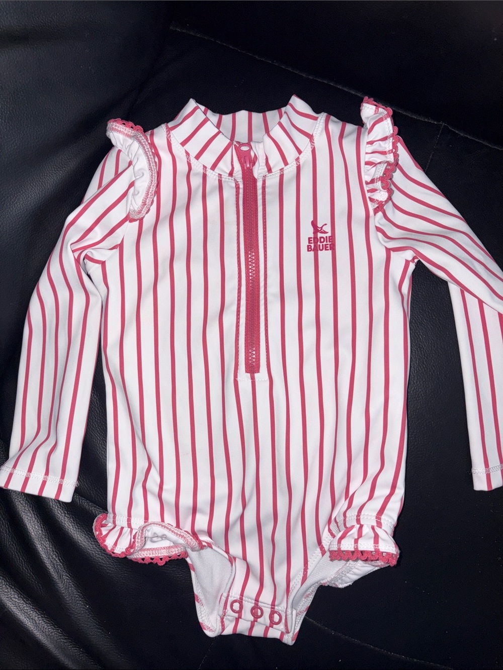 Eddie Bauer BabyGirls' Pink Stripe Long-Sleeve Swimsuit